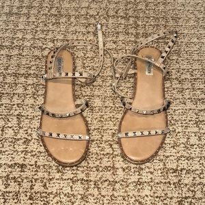 Steve Madden ankle strap nude sandals, size 10, worn about 10 times